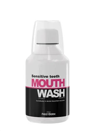Frezyderm Sensitive Teeth Mouthwash 250ml – Στοματικό Διάλυμα για Ευαίσθητα Δόντια με Φθόριο & Αντιερεθιστική Δράση